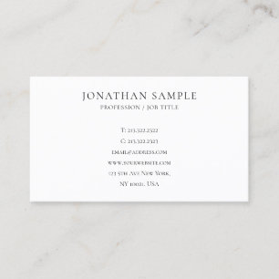 Professional Modern Elegant Simple Design Custom Business Card