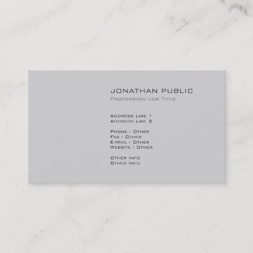 Professional Modern Elegant Simple Plain Business Card