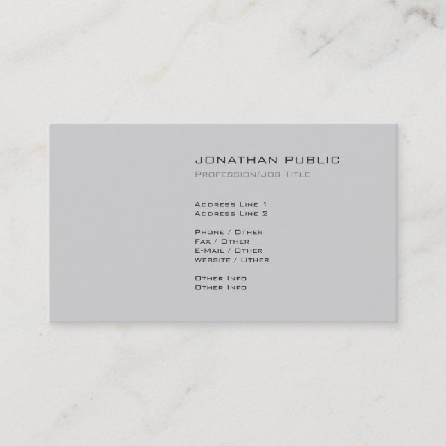 Professional Modern Elegant Simple Plain Business Card (Front)