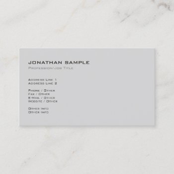 Professional Modern Elegant Simple Plain Business Card by art_grande at Zazzle