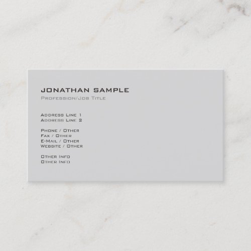 Professional Modern Elegant Simple Plain Business Card