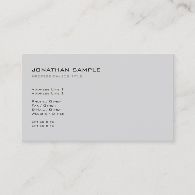 Professional Modern Elegant Simple Plain Business Card (Front)