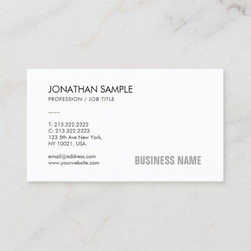 Professional Modern Elegant Simple Plain Company Business Card