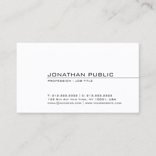 Professional Modern Elegant Sleek Design Trendy Business Card