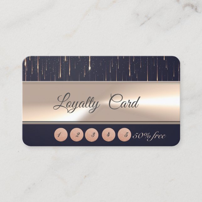Professional Modern Elegant Stripe, Drips Loyalty Card (Front)