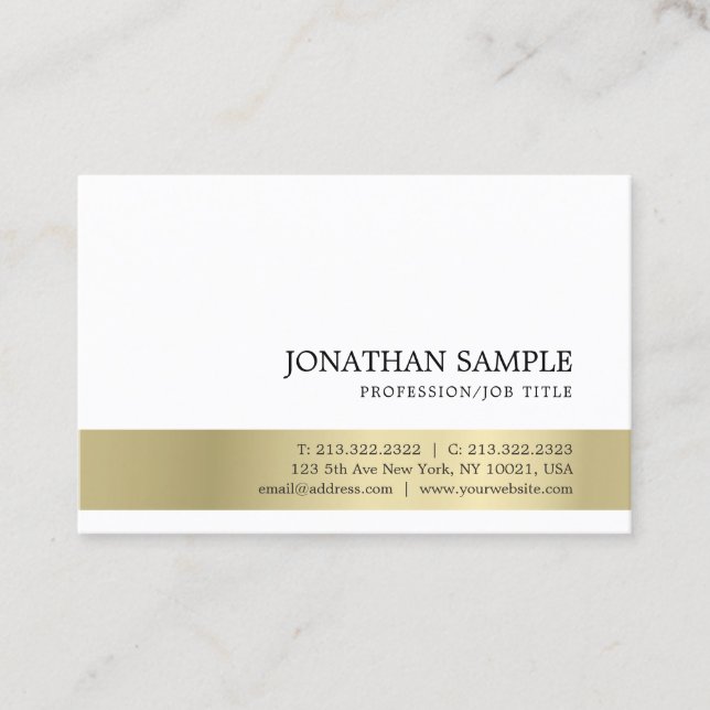 Professional Modern Elegant Stylish Gold Look Business Card (Front)