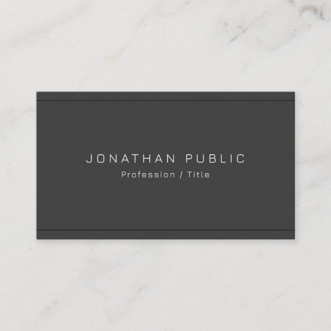 Professional Modern Elegant Template Anthracite Business Card (Front)