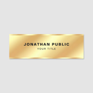 Professional Modern Elegant Template Glam Gold Name Tag