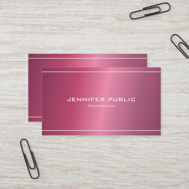 Professional Modern Elegant Trendy Plain Luxury Business Card (Front/Back In Situ)