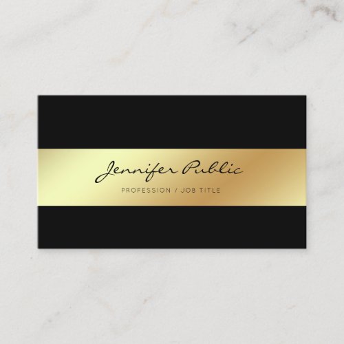 Professional Modern Elegant White Black Gold Chic Business Card