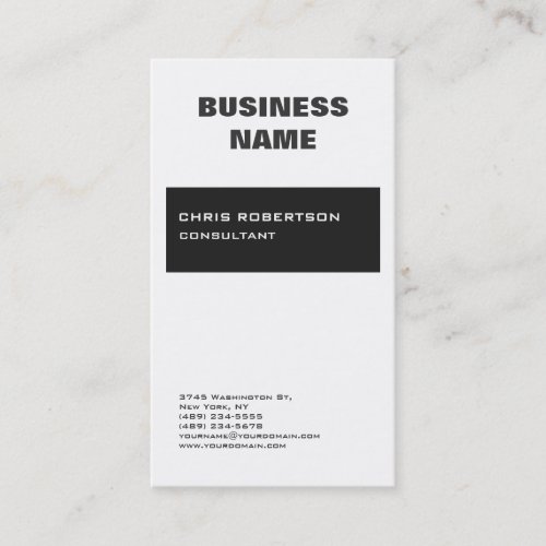Professional Modern Elegant White Grey Striped Business Card