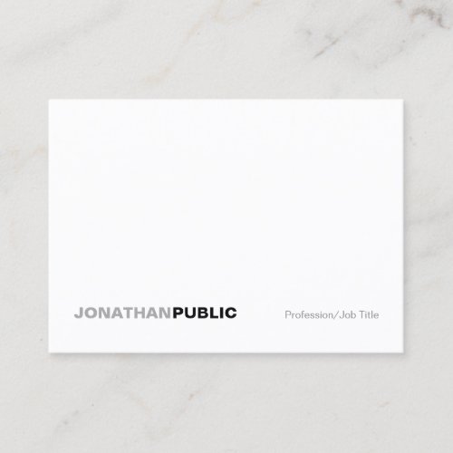 Professional Modern Elegant White Simple Plain Business Card