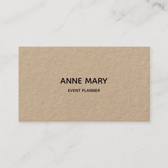 Professional Modern Event Planner Beige 2024 Kraft Business Card (Front)
