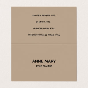 Professional Modern Event Planner Beige Black Business Card