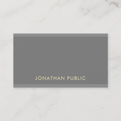 Professional Modern Fashionable Plain Elegant Luxe Business Card