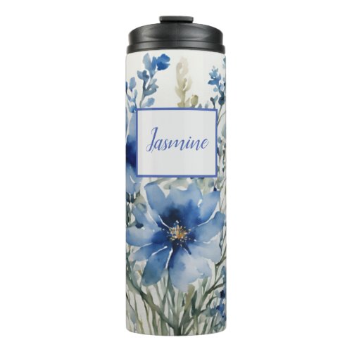 Professional Modern Floral Add Name Thermal Tumbler