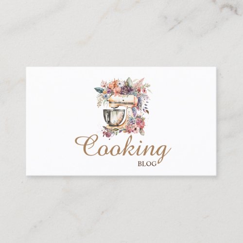 ProfessionalModernFloral MixerCooking Business Card