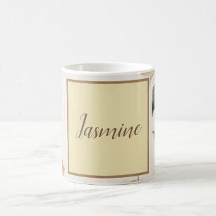 Professional Modern Floral Pastel Beige Color Coffee Mug