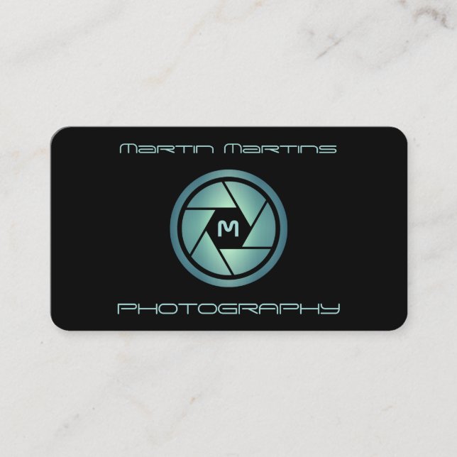 Professional modern futuristic lens cover business card (Front)