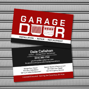 Professional Modern Garage Door Services Business Card