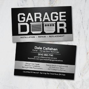 Professional Modern Garage Door Services Business Card