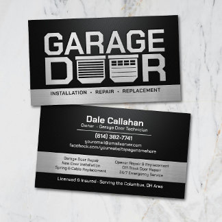 Professional Modern Garage Door Services Business Card
