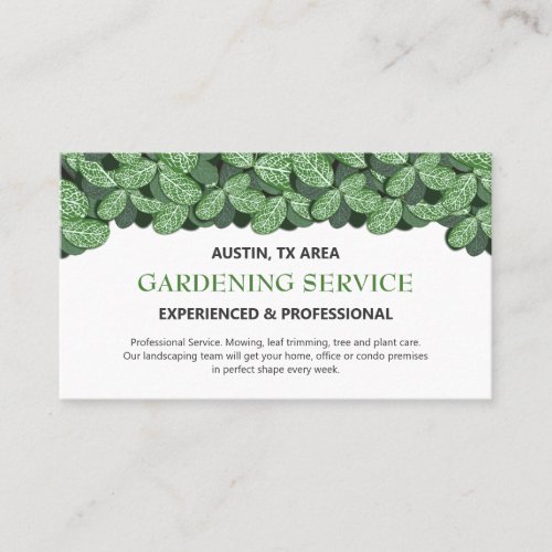 Professional  Modern Gardening  Landscaping Business Card