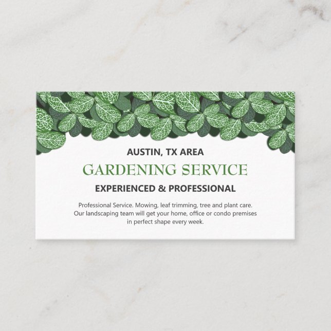 Professional & Modern Gardening / Landscaping Business Card (Front)