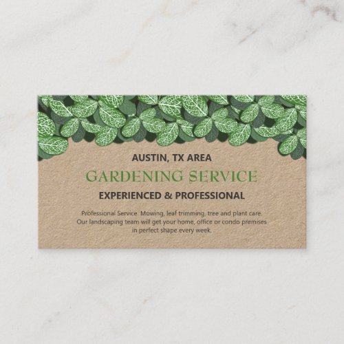 Professional  Modern Gardening Landscaping Craft Business Card