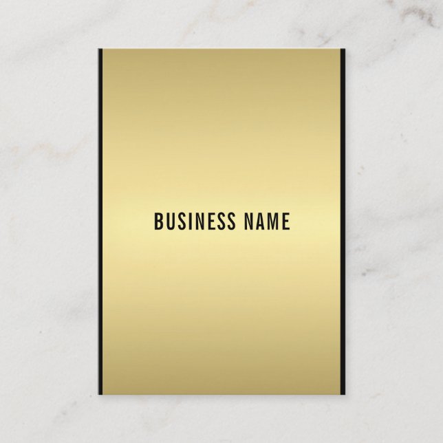 Professional Modern Glam Elegant Black And Gold Business Card (Front)