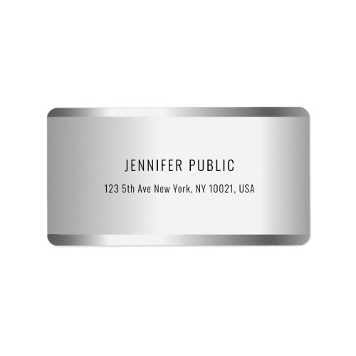 Professional Modern Glamour Silver Look Template Label