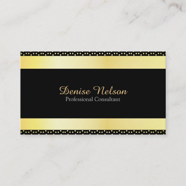 Professional Modern Gold and black Business Card (Front)