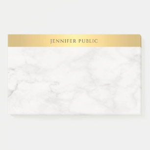Professional Modern Gold And Marble Elegant Plain Post-it Notes