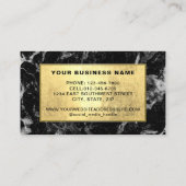 Professional Modern Gold Black Marble Business Card (Back)