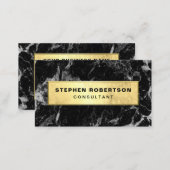 Professional Modern Gold Black Marble Business Card (Front/Back)