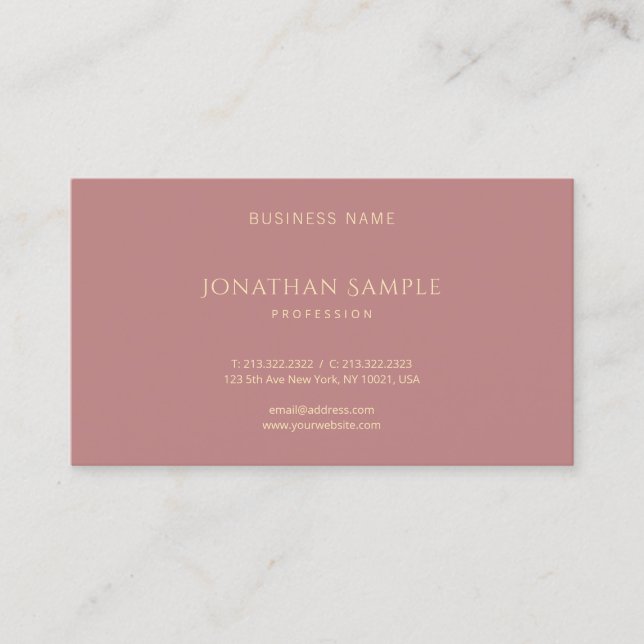 Professional Modern Gold Cool Red Brown Template Business Card (Front)