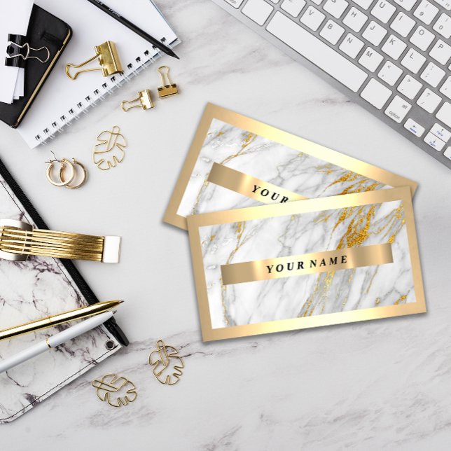 Professional Modern Gold Frame Gray Grey Marble Business Card (Professional Modern Gold Frame Gray Grey Marble Business Card)