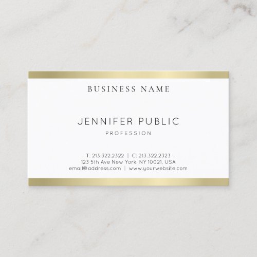 Professional Modern Gold Look Design Sleek Plain Business Card