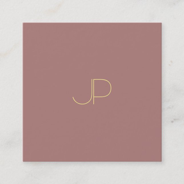 Professional Modern Gold Monogram Template Elegant Square Business Card (Front)