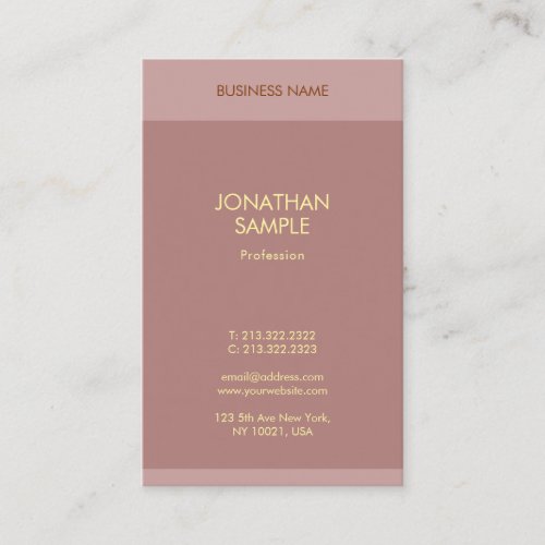 Professional Modern Gold Text Name Chic Template Business Card