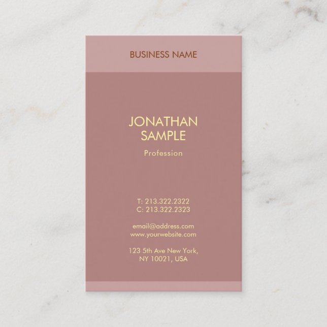 Professional Modern Gold Text Name Chic Template Business Card (Front)