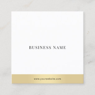 Professional Modern Gold White Elegant Simple Chic Square Business Card