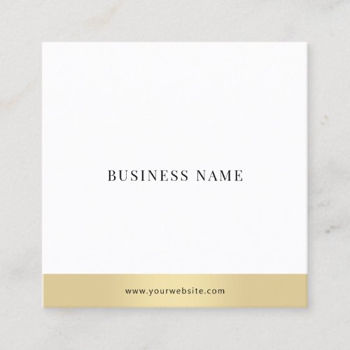 Professional Modern Gold White Elegant Simple Chic Square Business Card