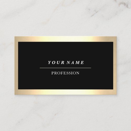 Professional Modern Golden Framed Black Consulting Business Card