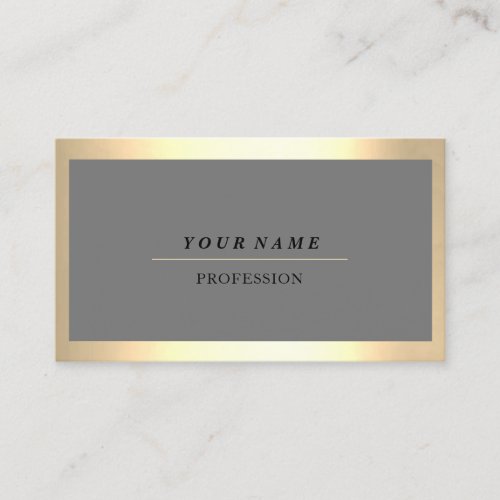 Professional Modern Golden Framed Gray Consulting Business Card