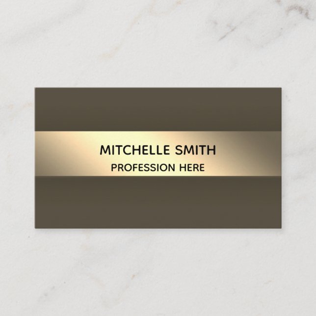 Professional Modern Golden Simply Gray Business Card (Front)