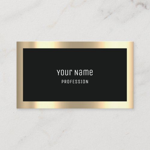 Professional Modern Golden Simply Minimal Black Business Card