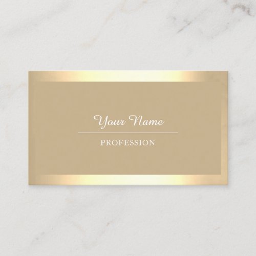 Professional Modern Golden Simply Minimalism White Business Card