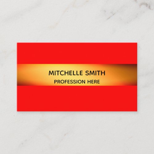Professional Modern Golden Simply Red Business Card