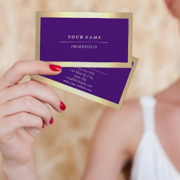 Professional Modern Golden Simply Violet Purple Business Card by luxury_luxury at Zazzle